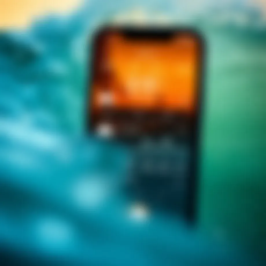 Surfing app interface showcasing live weather data