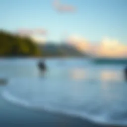A tranquil beach scene ideal for beginner surfers in Costa Rica