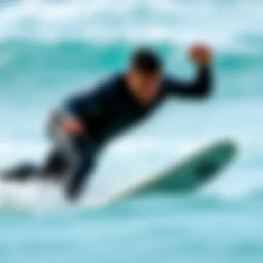 Flexibility in Action: Neoprene Innovation Surfer showcasing flexibility in a neoprene wetsuit