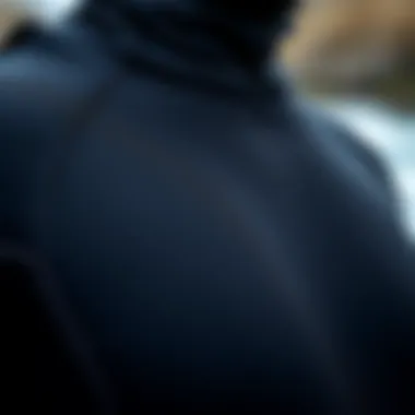 Advanced Wetsuit Technology and Durability Close-up of wetsuit stitching and technology