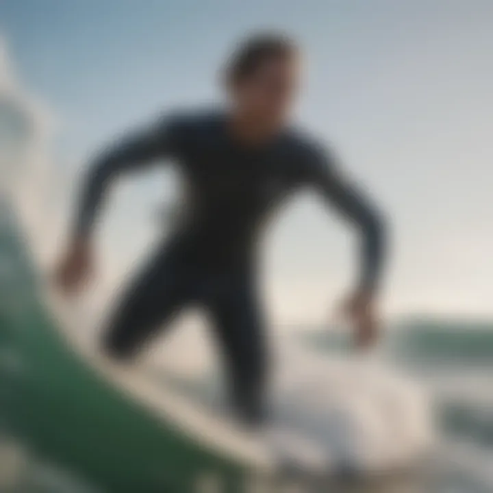 Surfer wearing a wetsuit in action on the waves