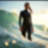 A stylish wetsuit designed for ocean surfing