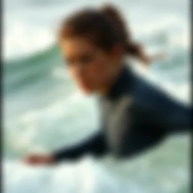 Surfer in Action with a Quality Wetsuit A surfer enjoying the waves while wearing a high-quality wetsuit