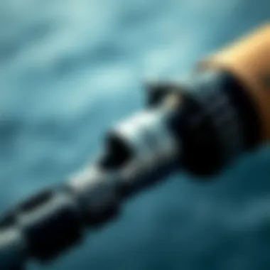 Close-up of rod materials and components