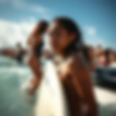 Community gathering at a bodyboarding event