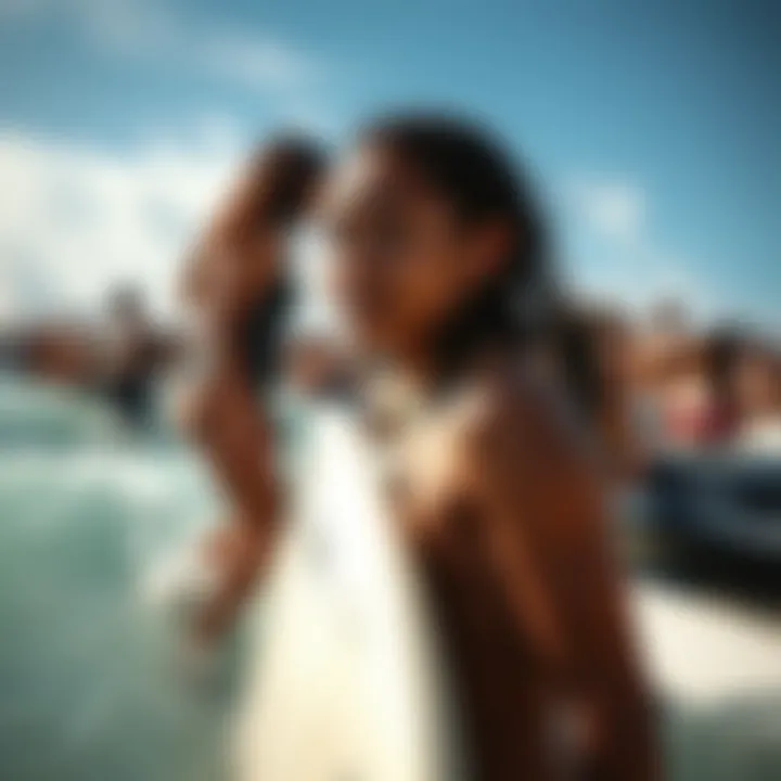 Community gathering at a bodyboarding event