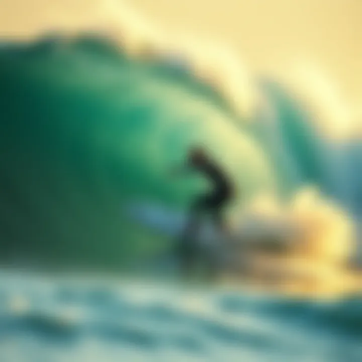 Surfing with a Fish Surfboard Surfer riding a wave on a fish surfboard
