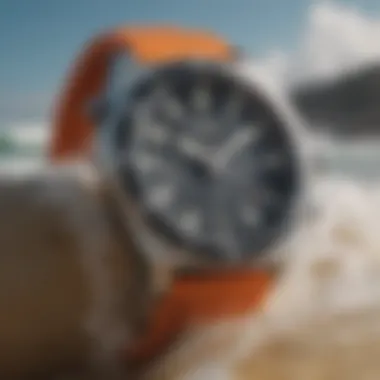 A collection of various surf watches including the Nixon Tide Watch