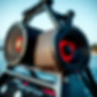 Innovative Design Elements of Monster Speakers Close-up of Monster wakeboard tower speakers showcasing design features