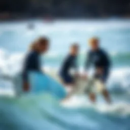 Instructor providing surf lessons