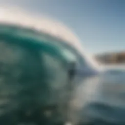 An impressive wake created by a boat for wake surfing