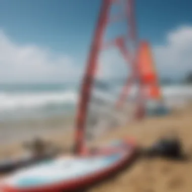 Variety of windsurfing accessories displayed