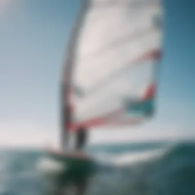 Close-up of a windsurfing sail showcasing its design