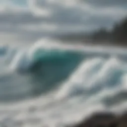 Majestic waves crashing along the North Shore coastline