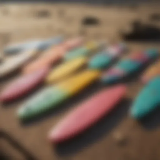 Colorful surfboard wax varieties