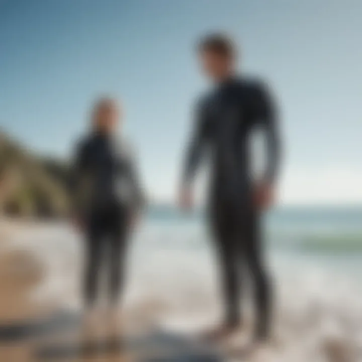 Various wetsuit sizing charts demonstrating different sizing systems.