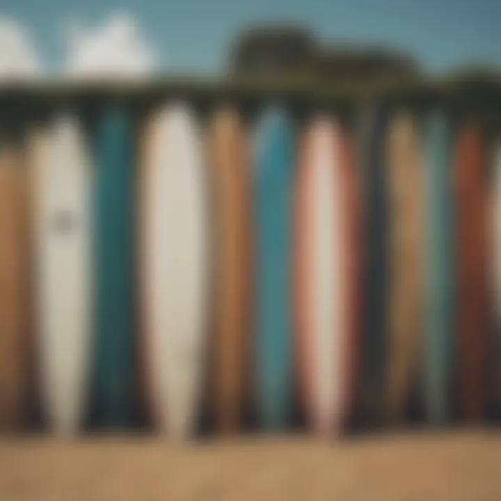 A collection of eco-friendly surfboards demonstrating sustainable practices in the industry.