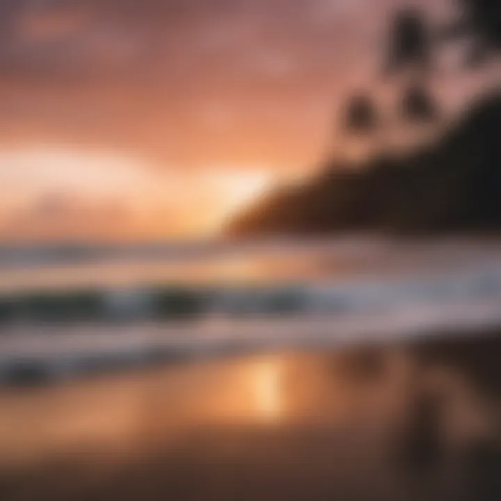 Beautiful beach view at sunset