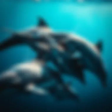 Maternal Bonds in Dolphin Families Young dolphins playing with their mothers