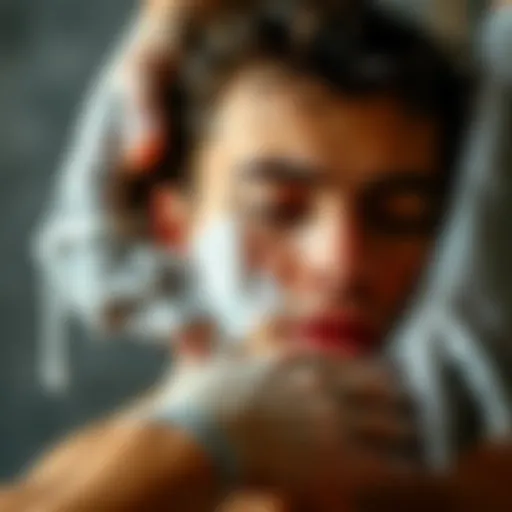 Close-up of warm wax being applied on skin