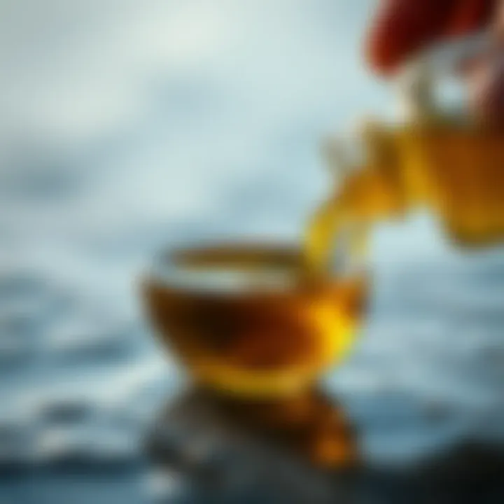 Natural Solutions for Wax Removal Natural oil being poured into a small bowl