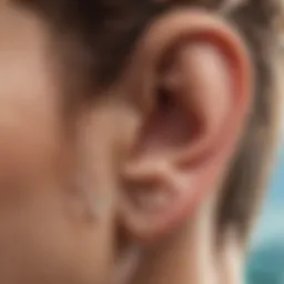 An illustration demonstrating the physiological structure of the ear relevant to water retention.