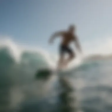 Surfer engaging in cardio workout to improve stamina