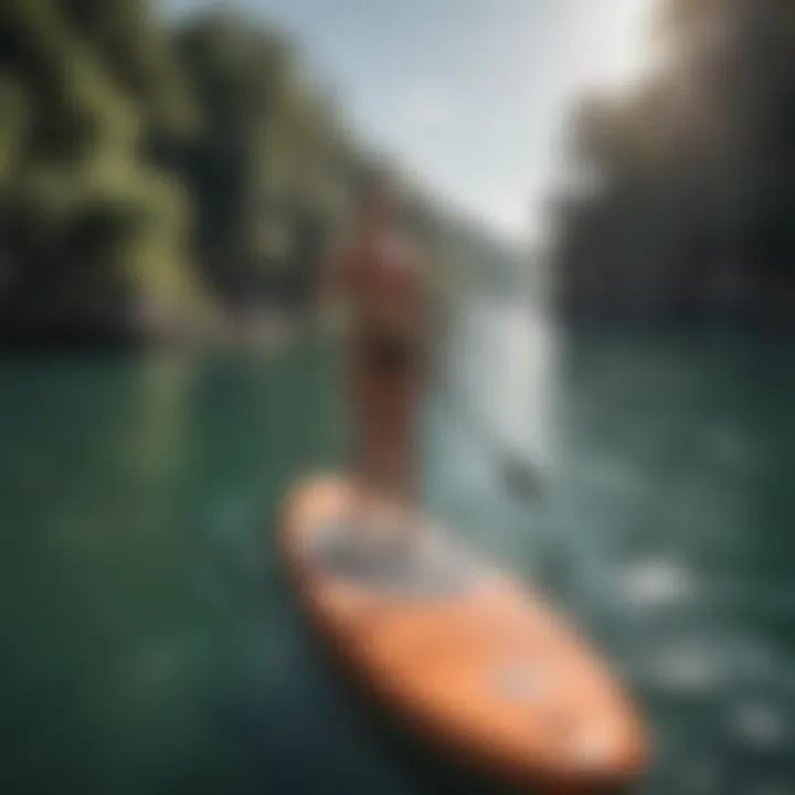 A group of paddle board enthusiasts enjoying a day out on the water, demonstrating the social aspect of the sport.