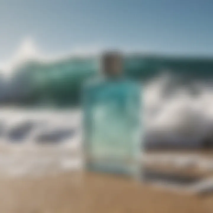 Ocean waves with the scent notes description overlay