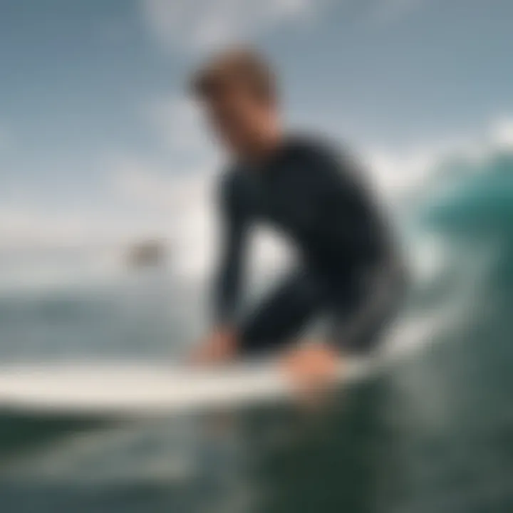 A surfer checking real-time wave data on a smartphone