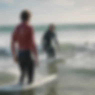 A group of surf enthusiasts participating in a community event