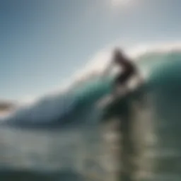 Surfer riding a wave at Cocoa Beach