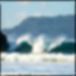 A breathtaking coastal view depicting a vibrant surf scene