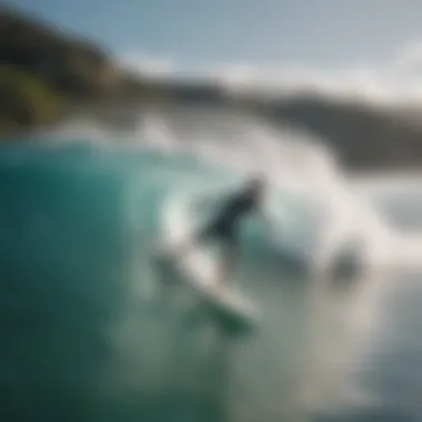 Embracing the Local Surf Culture Local surfers enjoying the waves at a vibrant beach culture