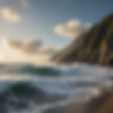 Rugged Pacific Coastline and Powerful Surf Rocky coastline with powerful surf at a remote Pacific island