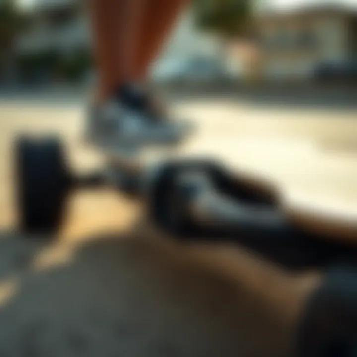 Innovative Design Features in Electric Longboards Close-up of innovative longboard technology and design features