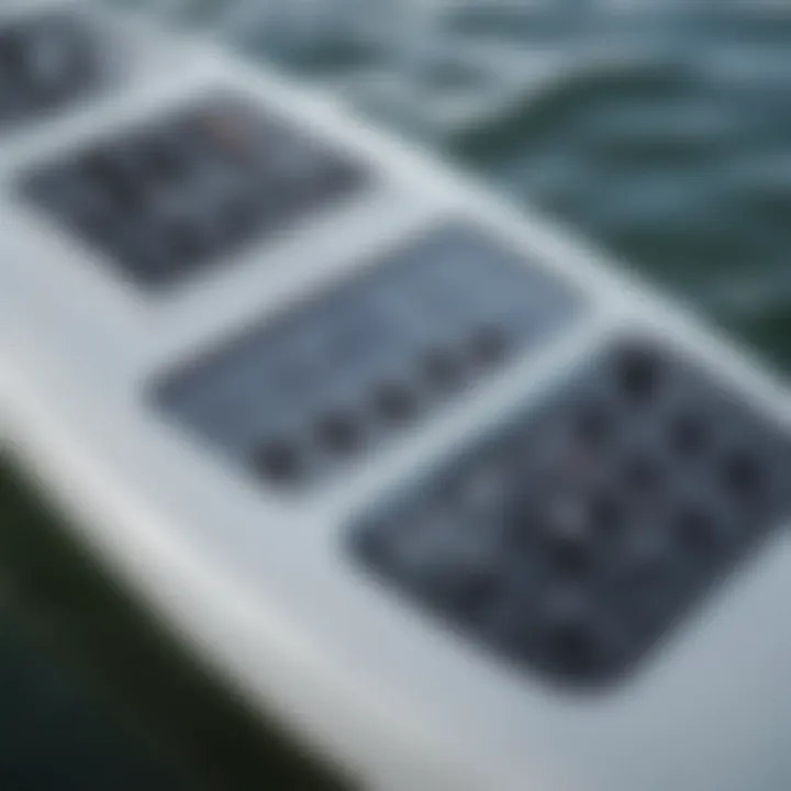 Close-up of an electric surfboard's control panel