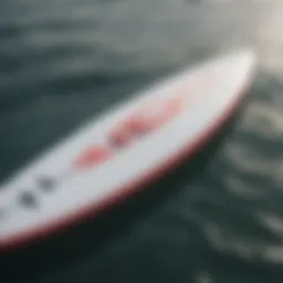 Innovative fin tether design displayed on a surfboard