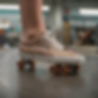 Intricate Design of Flat Skate Shoes A close-up view of modern flat skate shoes showcasing intricate design details