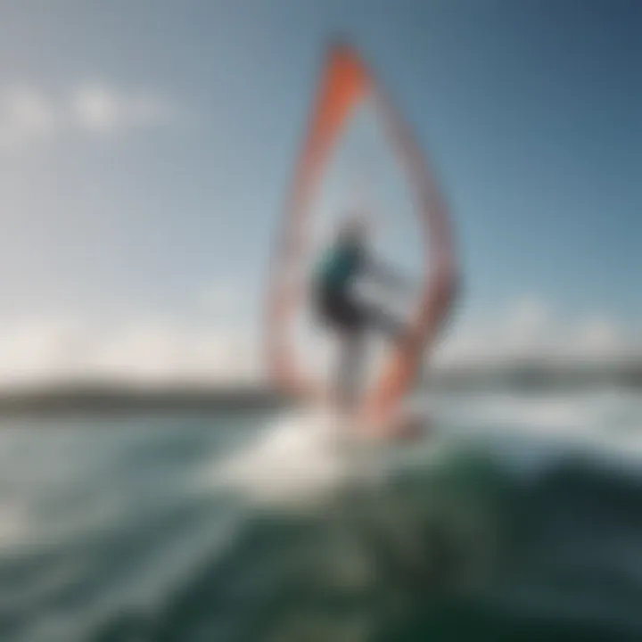 Windsurfing enthusiasts enjoying a thrilling session on foil boards