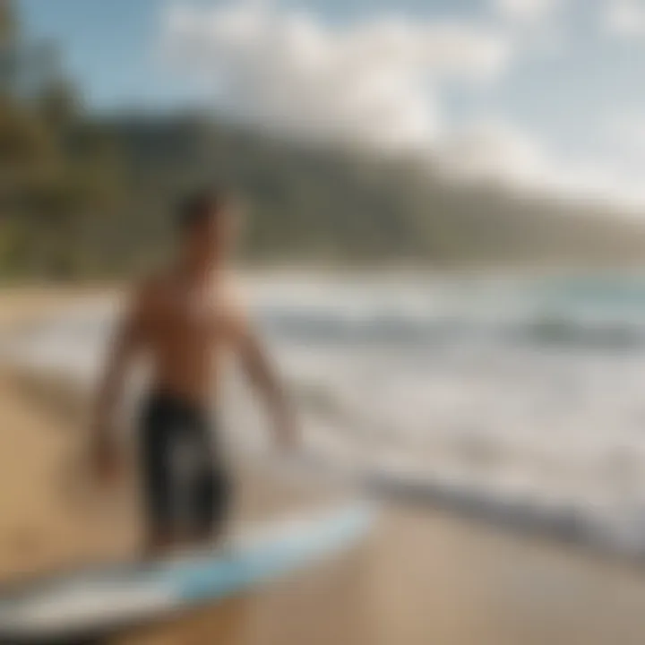 Cultural gathering on the beach celebrating surf language