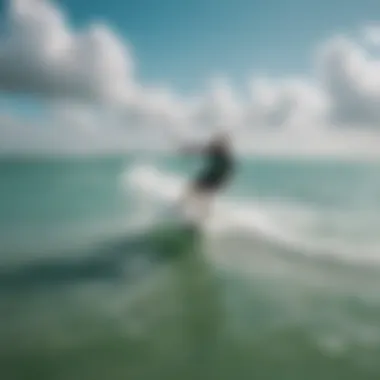 Kiteboarding Adventure in South Padre Island Kiteboarder gliding over turquoise waters
