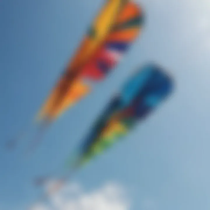 Vibrant kite colors against a clear sky