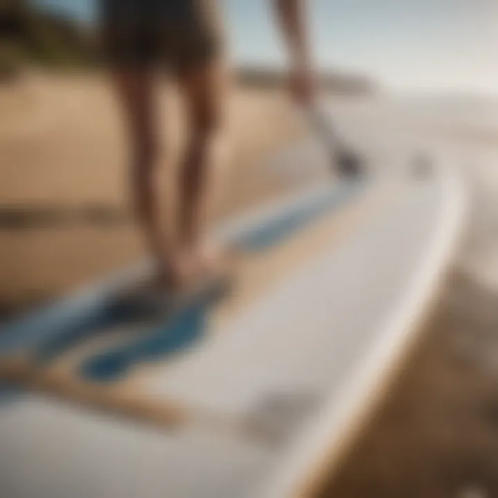 Close-up of a high-quality land paddling board showcasing its design