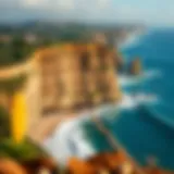 A breathtaking view of Ericeira's coastline with waves crashing against the cliffs