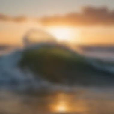 Waves crashing on Matosinhos Beach at sunset