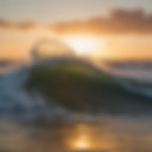 Waves crashing on Matosinhos Beach at sunset