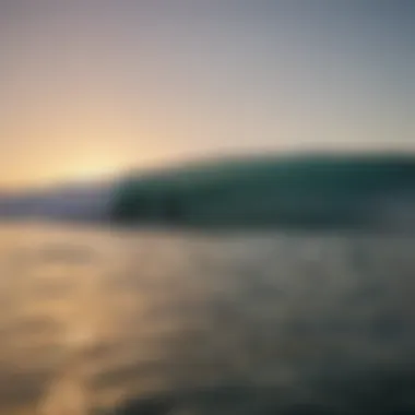 Embracing the Ocean A lone surfer paddling out into a calm ocean during dawn