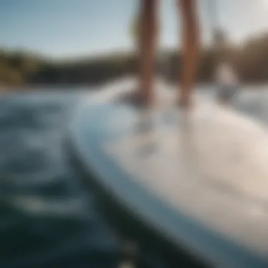 Close-up of sail design on paddle board