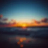 Sunset over the ocean waves at Sunset Beach